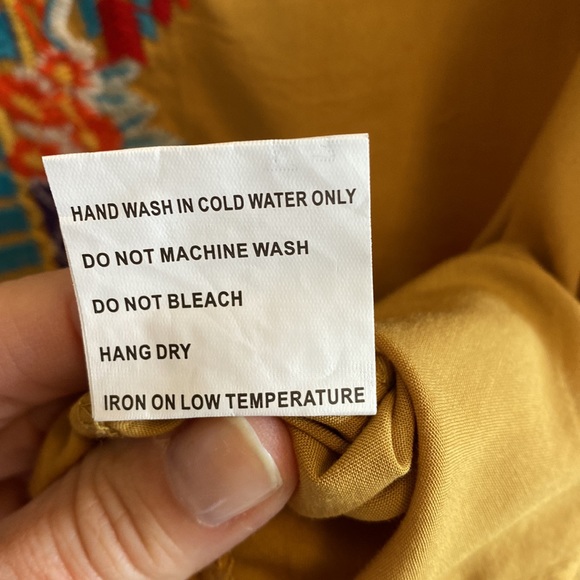 Luna Moon tunic with embroidery, size L, mustard color - Picture 6 of 8